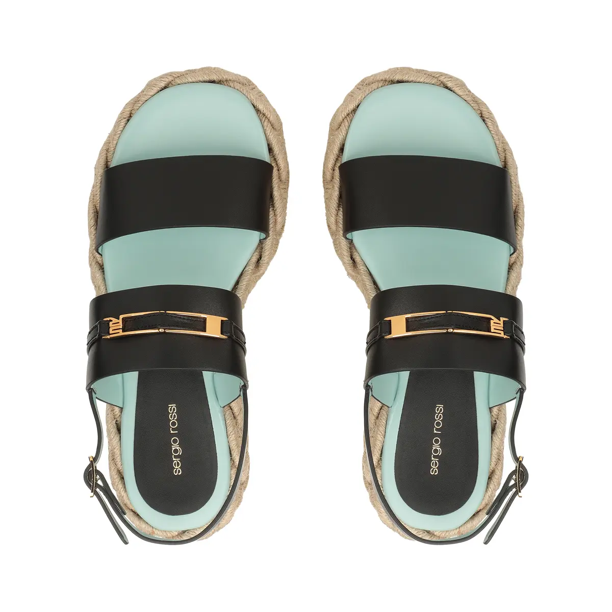 セルジオロッシ　「BITT」コレクション プラットフォームサンダル　俯瞰