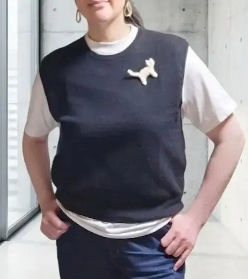 無印良品 透かし編みノースリーブセーター