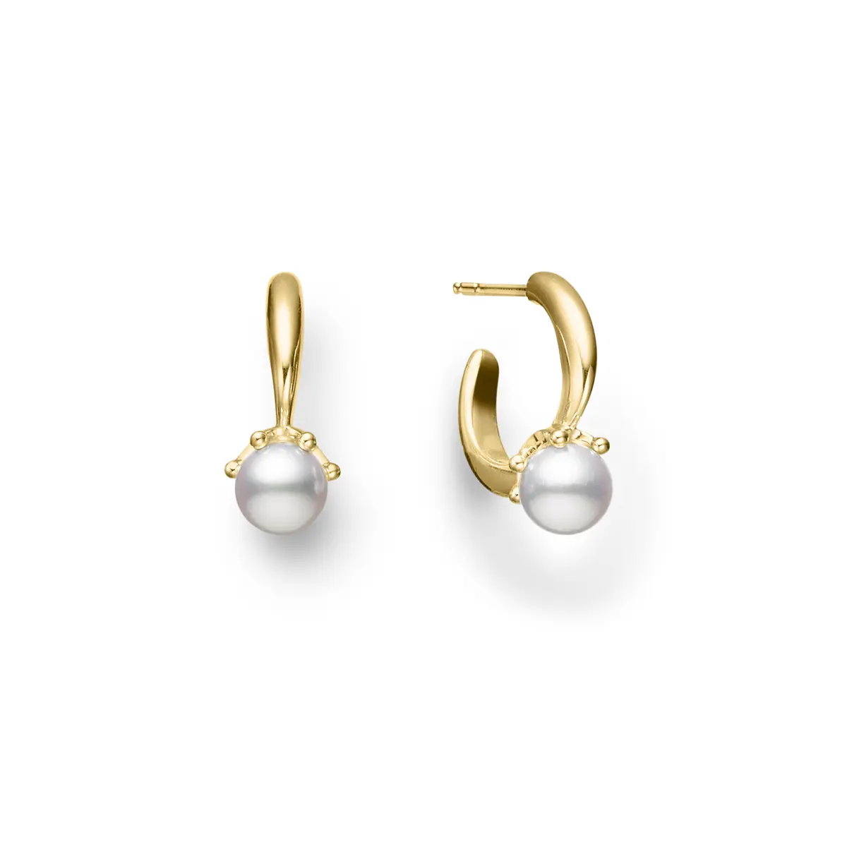 ミキモト　ピアス　イエローゴールド パール