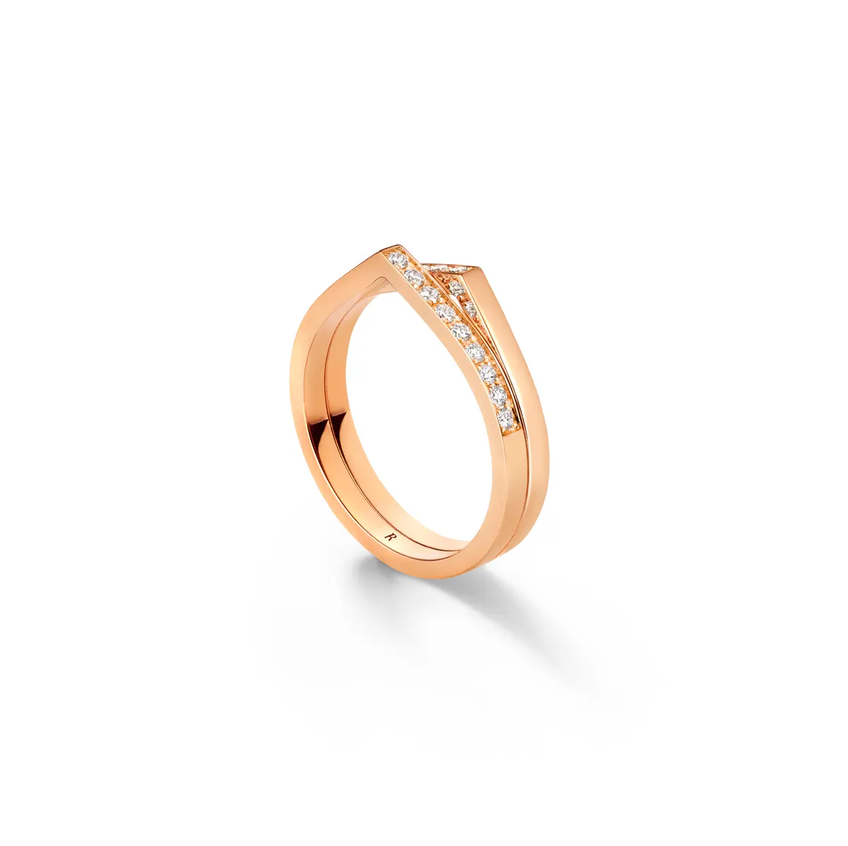 レポシ　「アンティフェール」2連リング ピンクゴールド