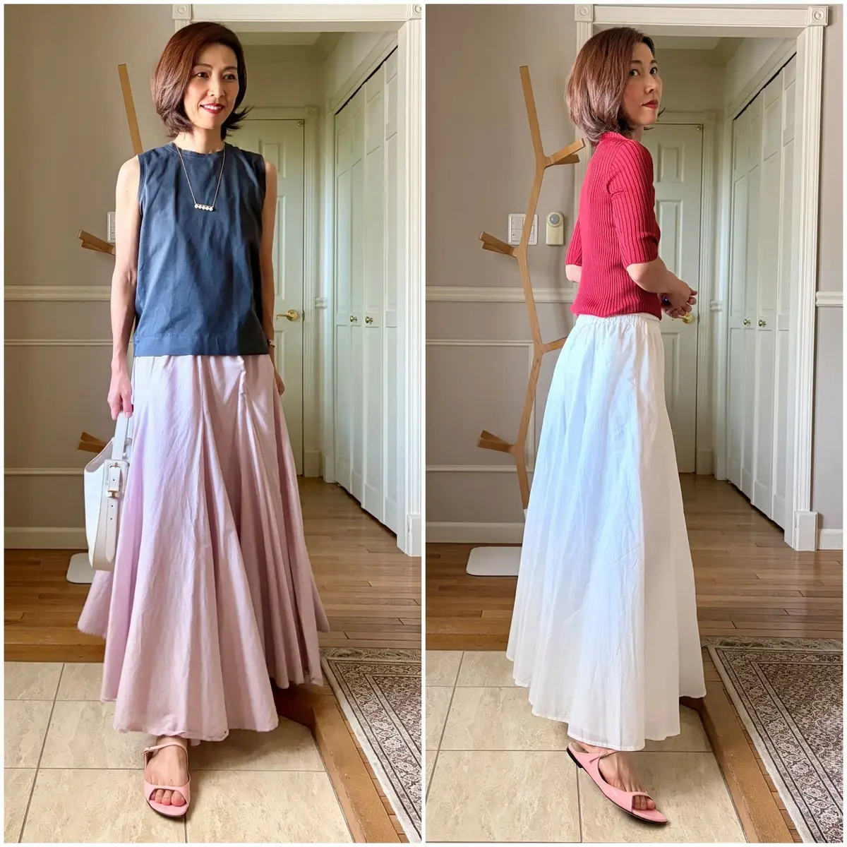 エクラ 華組 高田季世子さん　サンダルコーデ　夏コーデ　50代