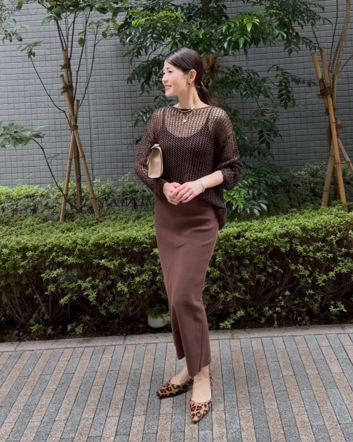 ブラウンワントーンコーデ