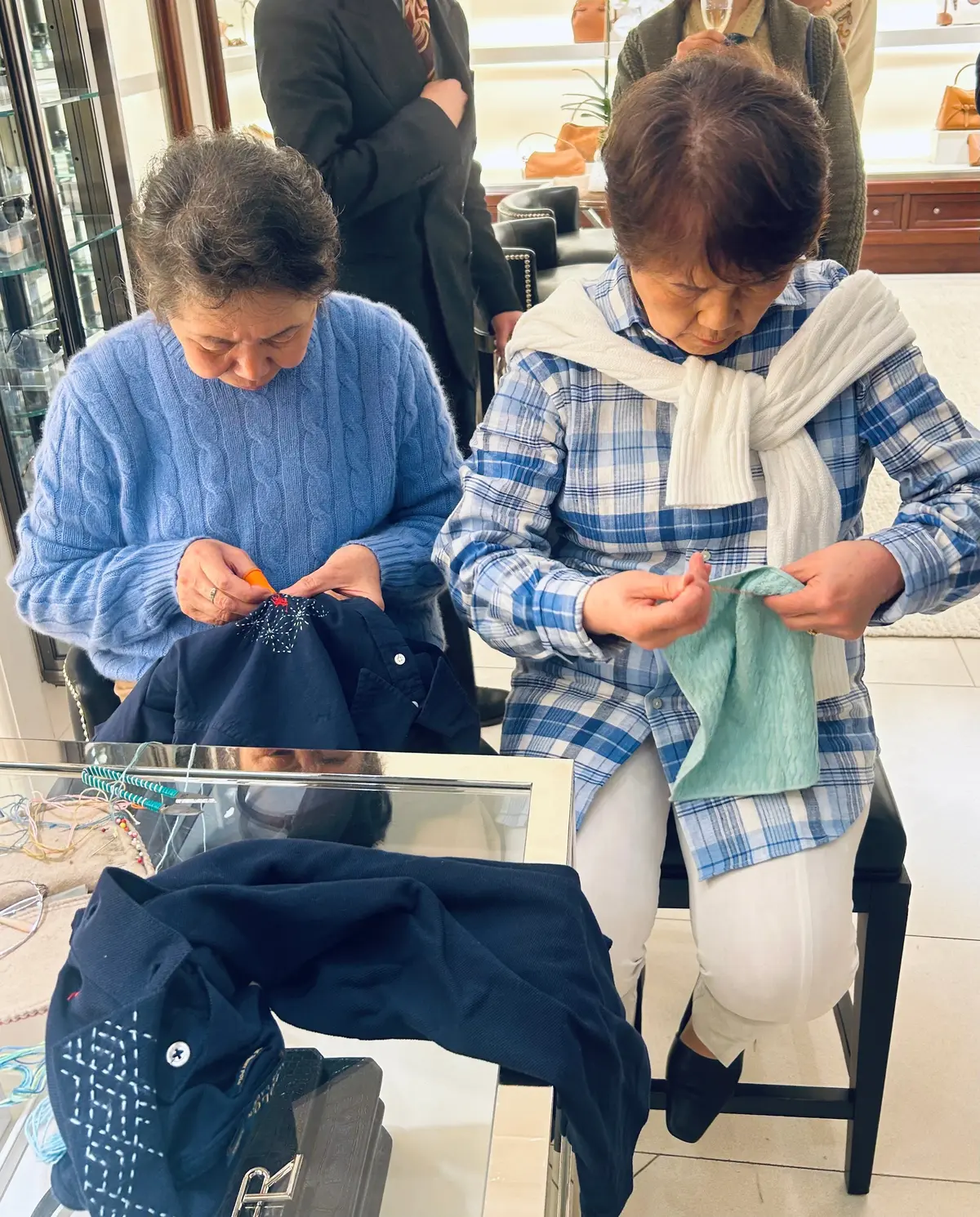 ラルフローレン表参道店　20周年パーティ　職人の方のインスタレーション