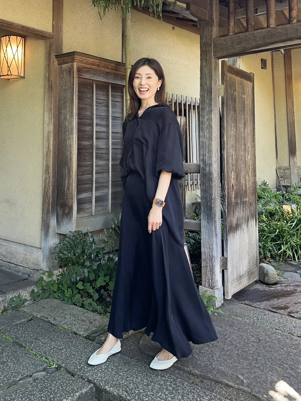 横から見たコーディネート