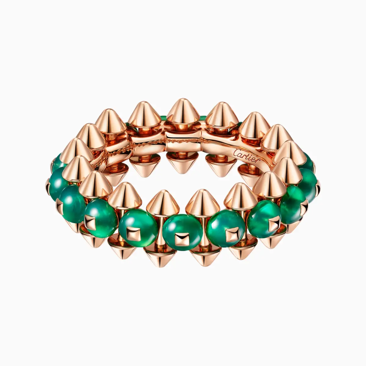 リング「クラッシュ ドゥ カルティエ」（PG×グリーンアゲート）