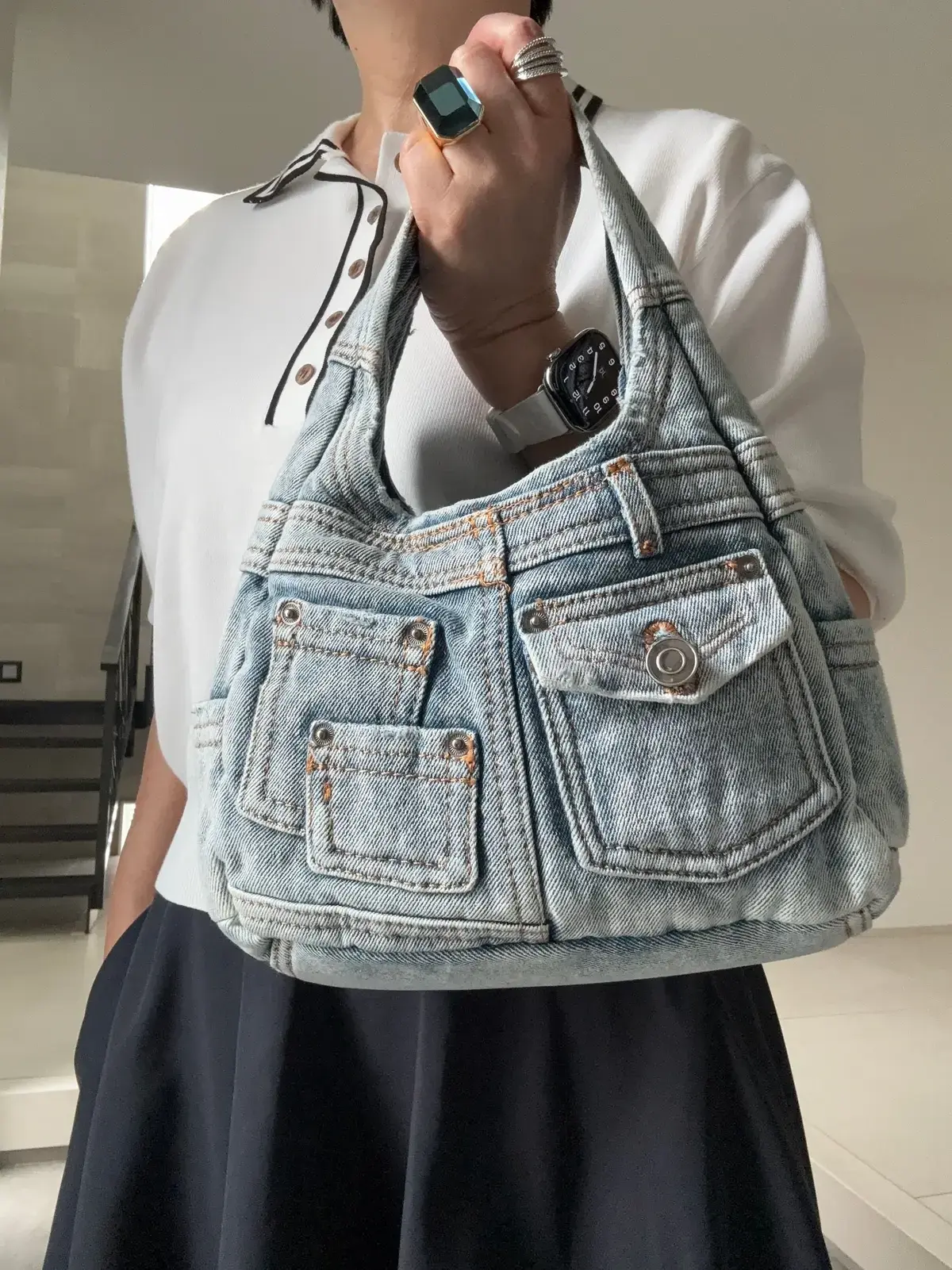 ZARAのデニムバッグ