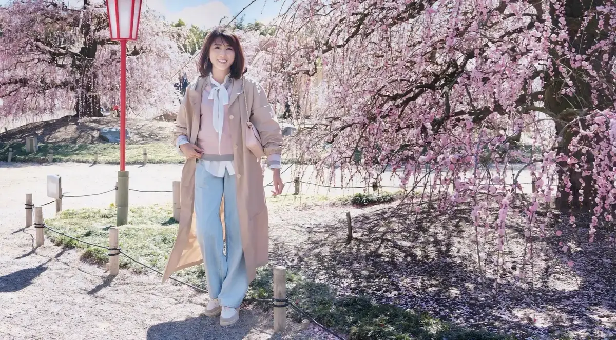 ユニクロ デニムパンツ ベージュコート 春ファッション