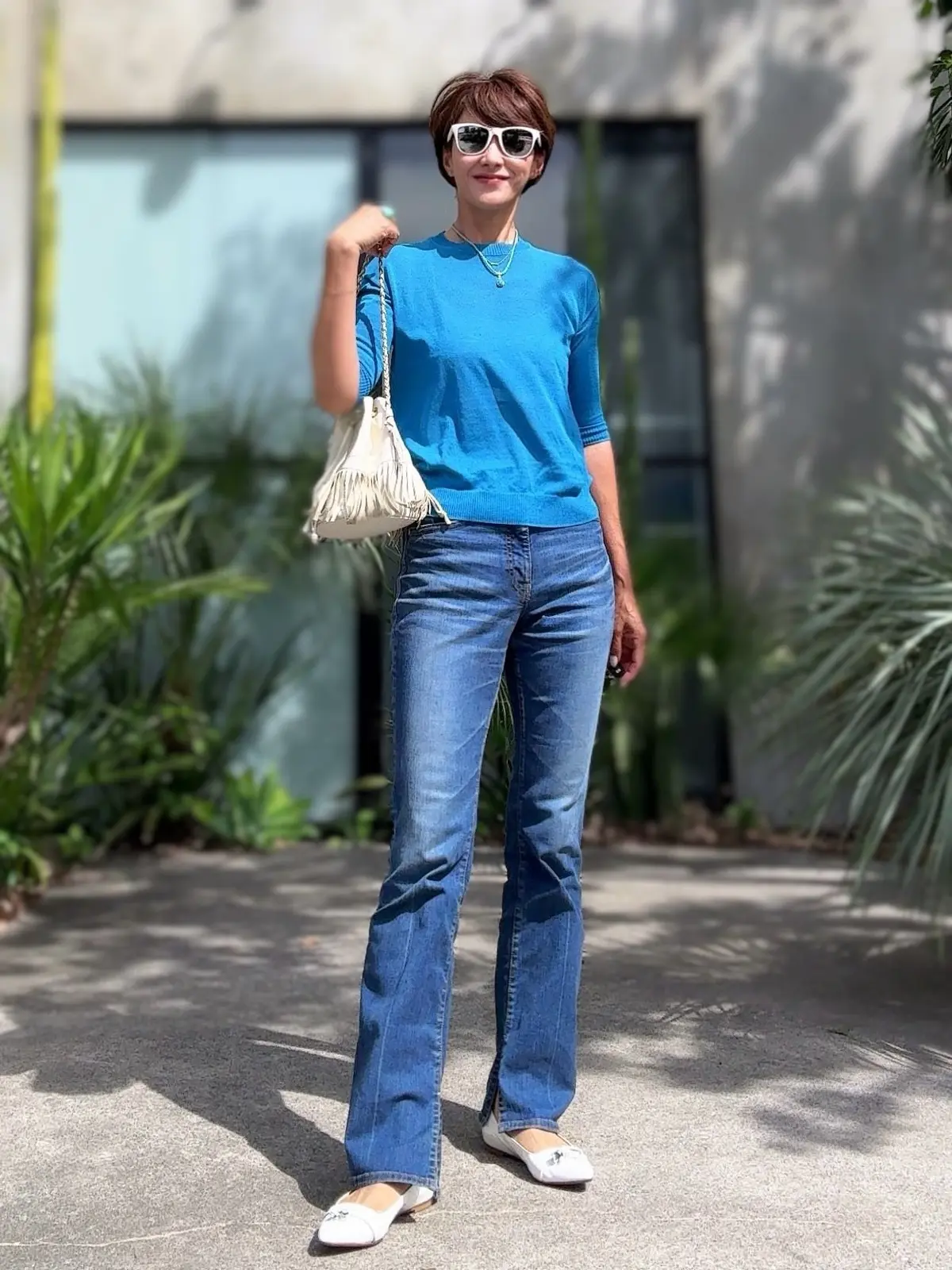 エクラ 華組 山崎明子さん　夏デニムコーデ　50代　