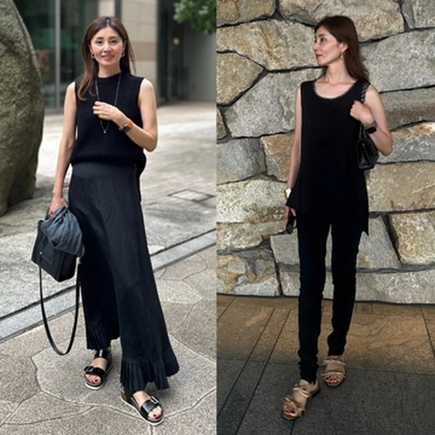 夏のブラックコーデとパレスホテル東京の期間限定かき氷｜Web eclat