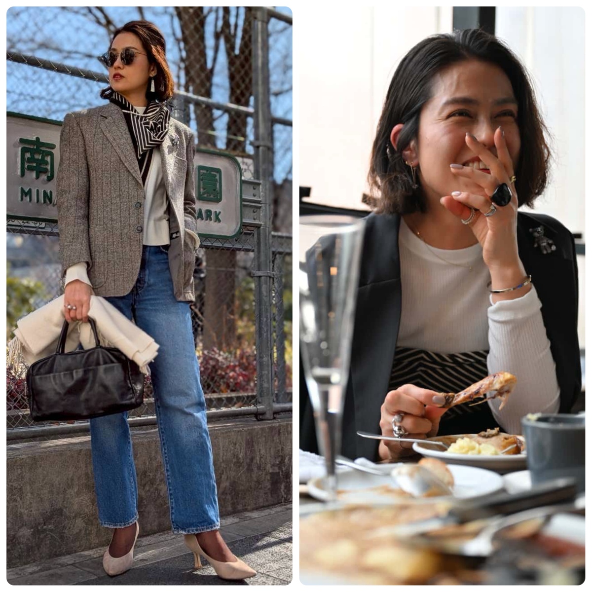 春はモードなスカーフでアレンジコーデ