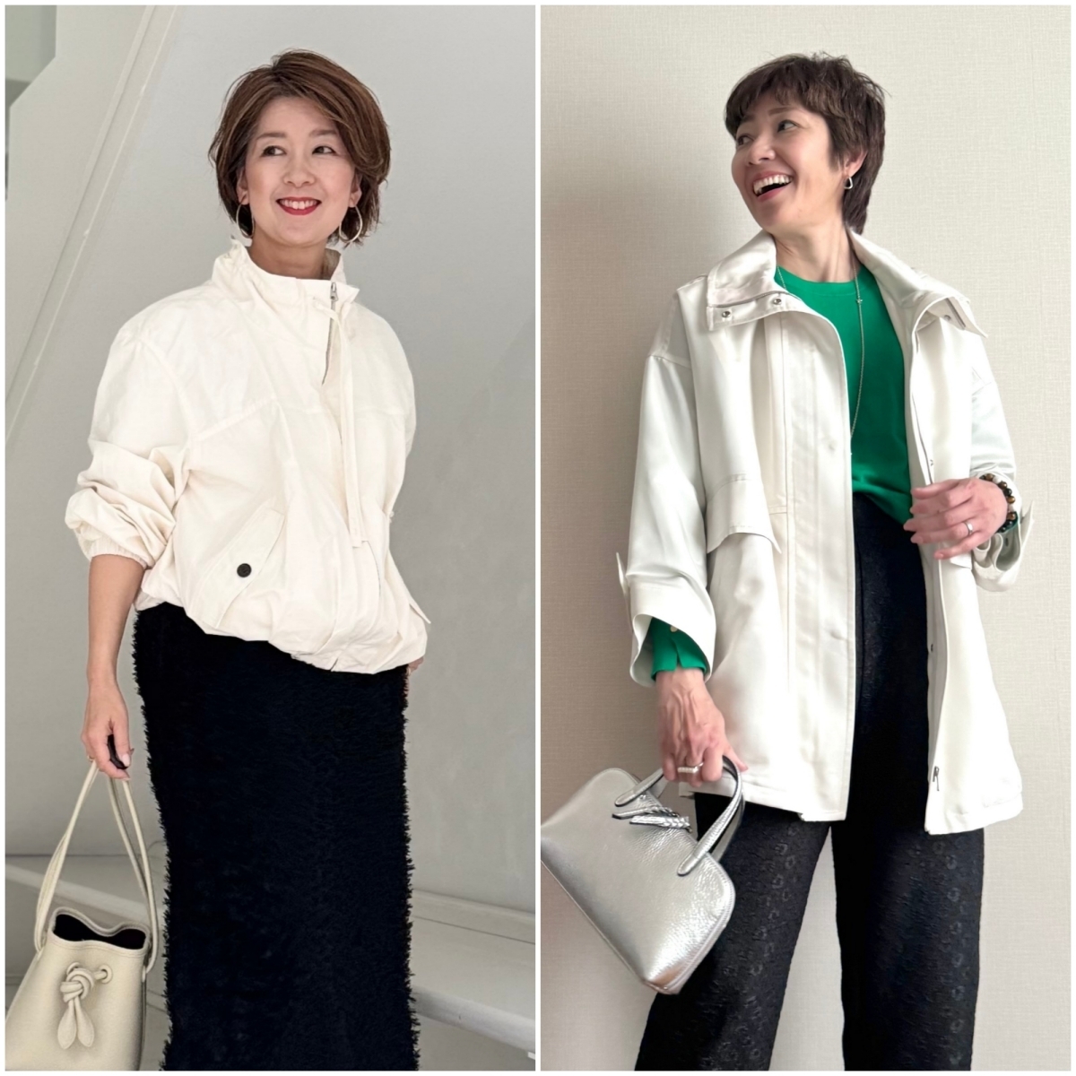 H&Mのお値打ちブルゾンが旅行に活躍！ 40代 50代の春コーデは清潔感ある「白アウター」が正解