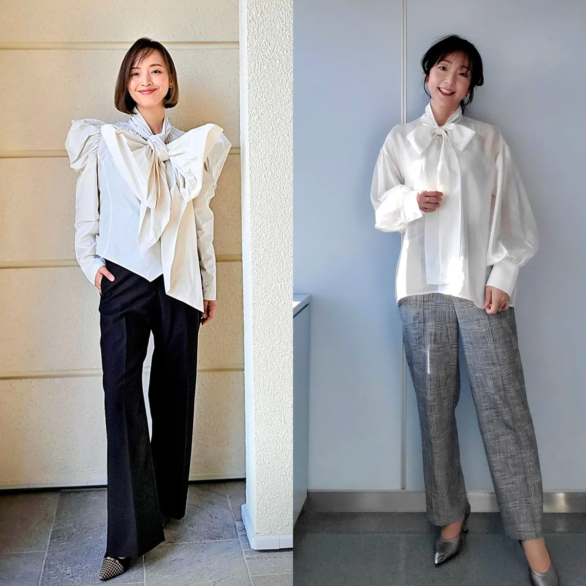 一枚で顔まわりが華やかになる！40代・50代 春のブラウス・シャツコーデ5選