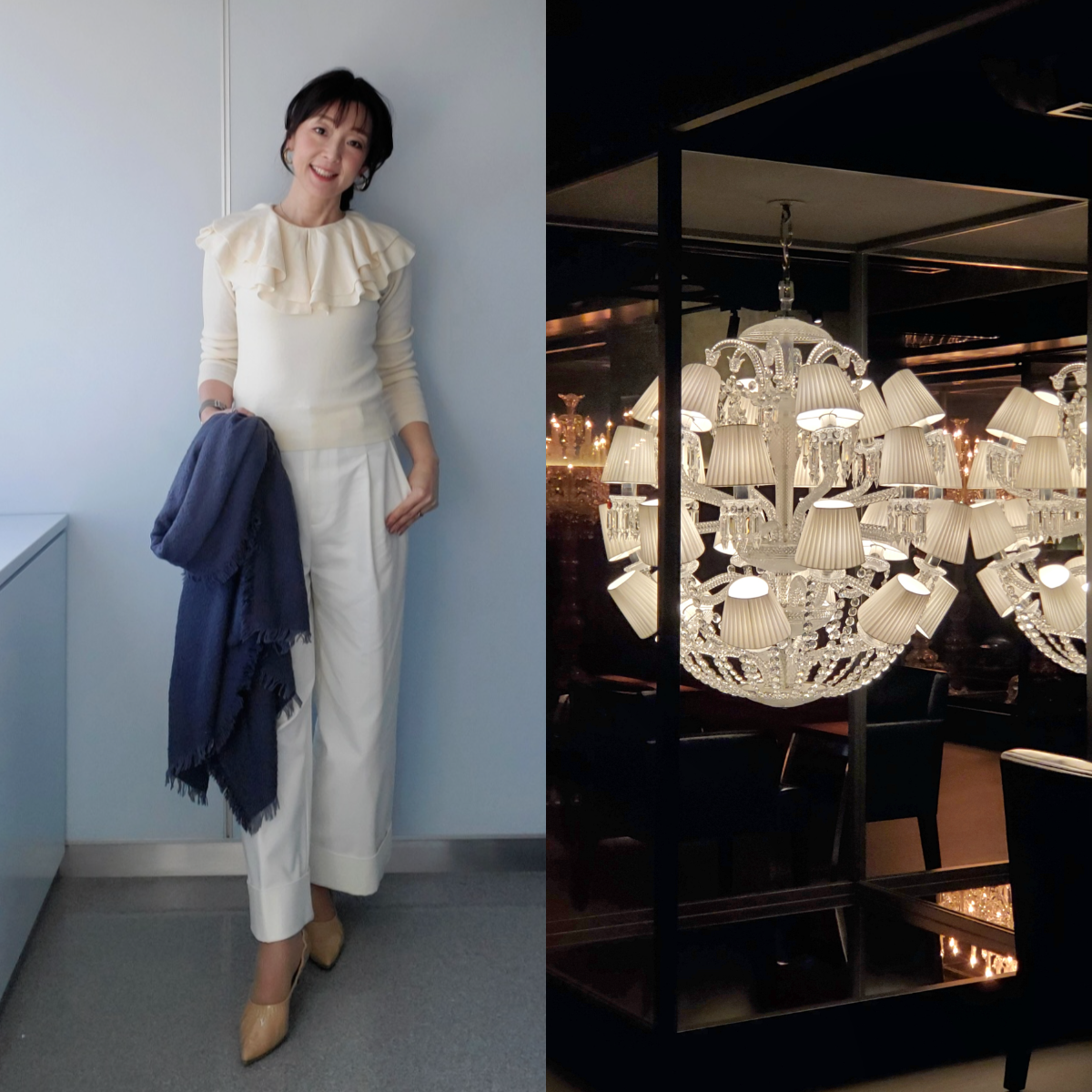 春のホワイトコーデ“バカラの世界観を体験できる大人の隠れ家バー”