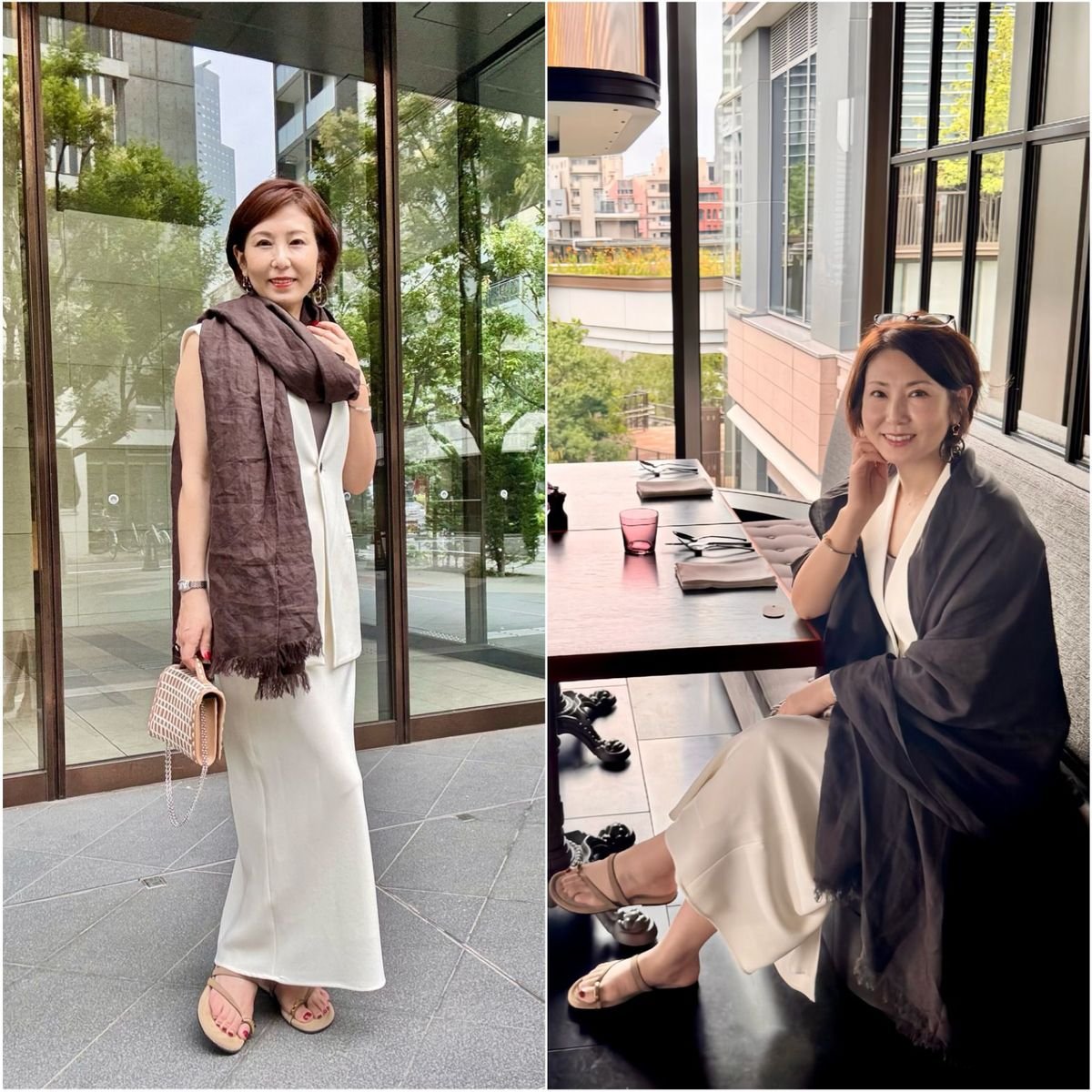 夏のホテルランチにこなれリネンストール✨女子会&デートに使いたいJANU東京「ジャヌグリル」へ