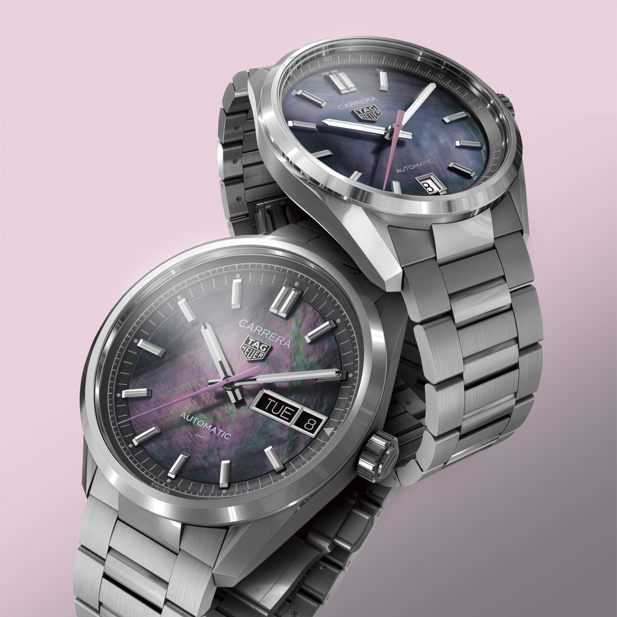 桜色の輝きをまとった「タグ・ホイヤー」の腕時計が登場。繊細な華やぎを手元に宿す