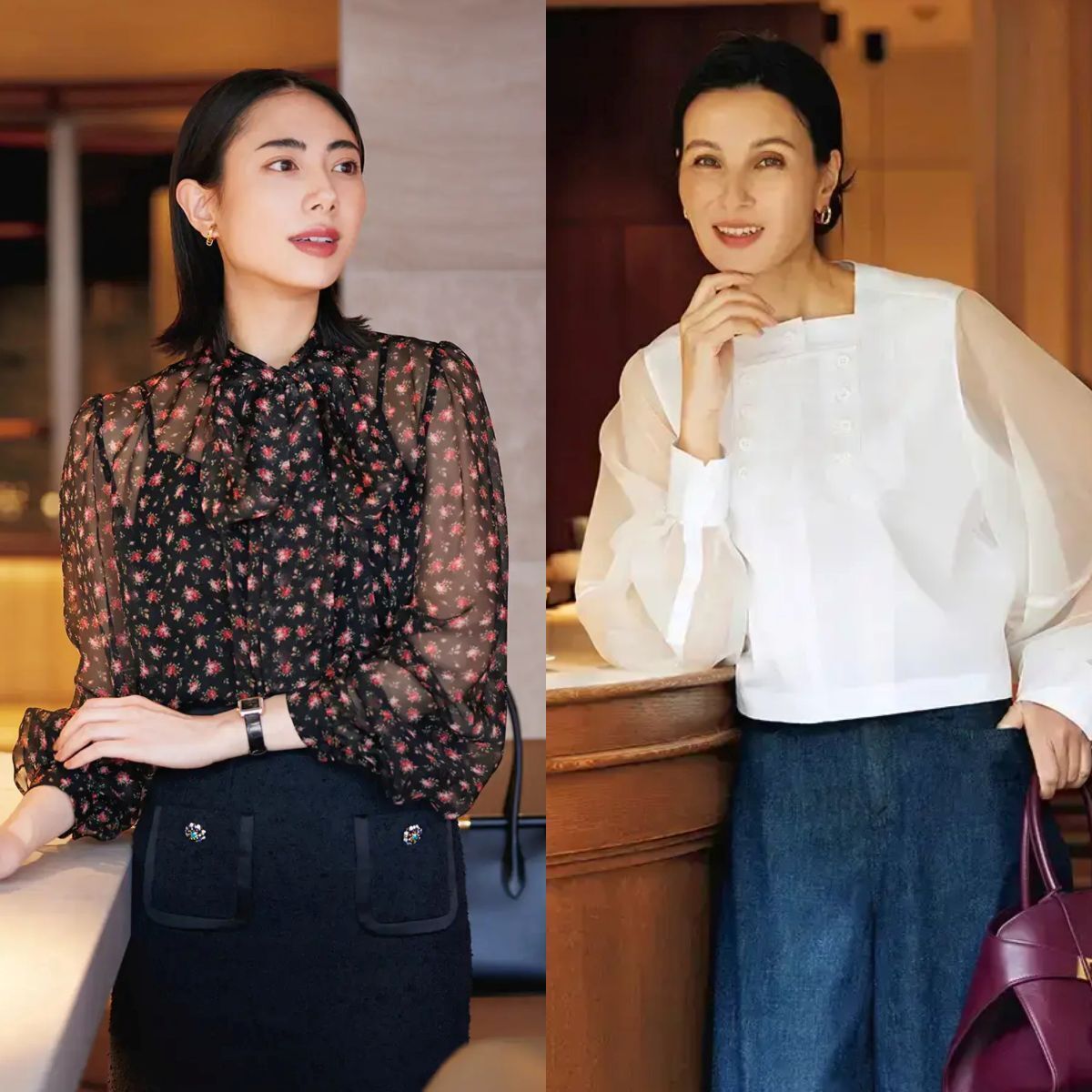 初夏までおしゃれに着こなせる。50代の上品なシアーシャツ＆ブラウス7選