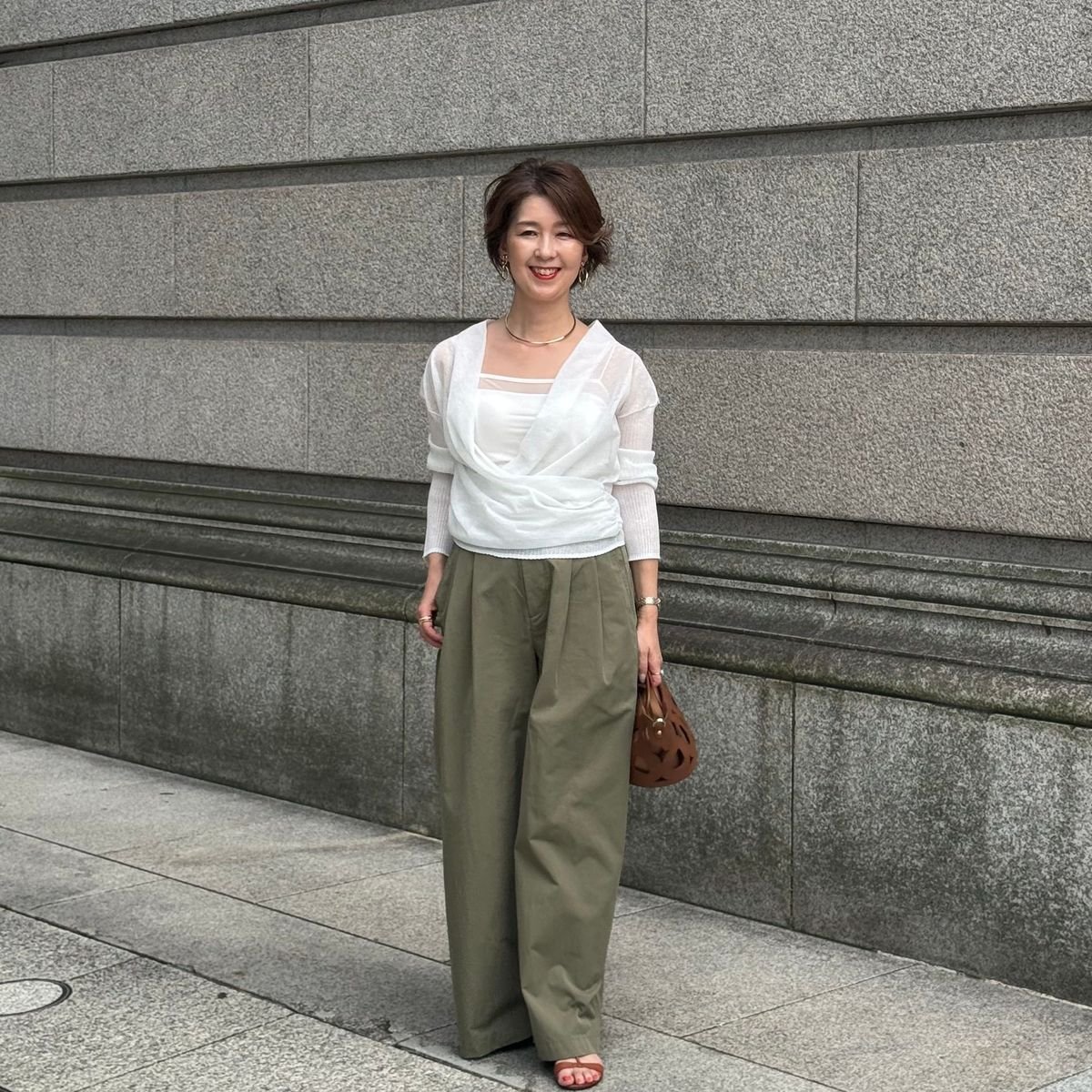 【50代の大人カジュアルコーデ】美術館からランチへ～エクラ華組スナップより～」