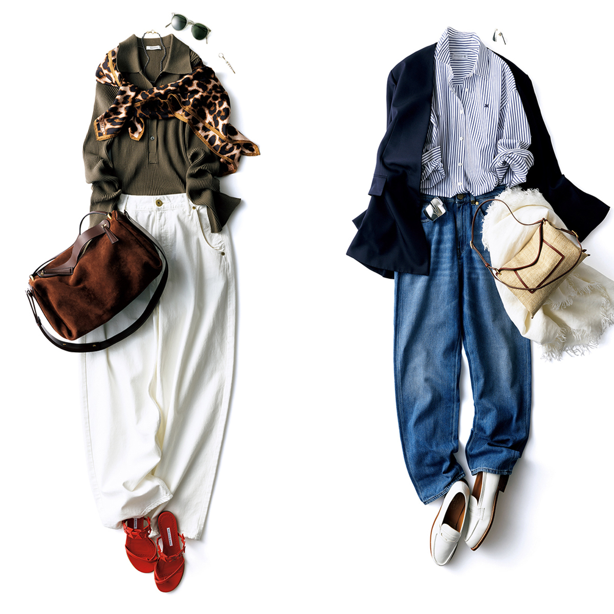 きれいめシルエットが叶う大人向けの「ウォッシュ加工デニム」＆「ホワイトデニム」