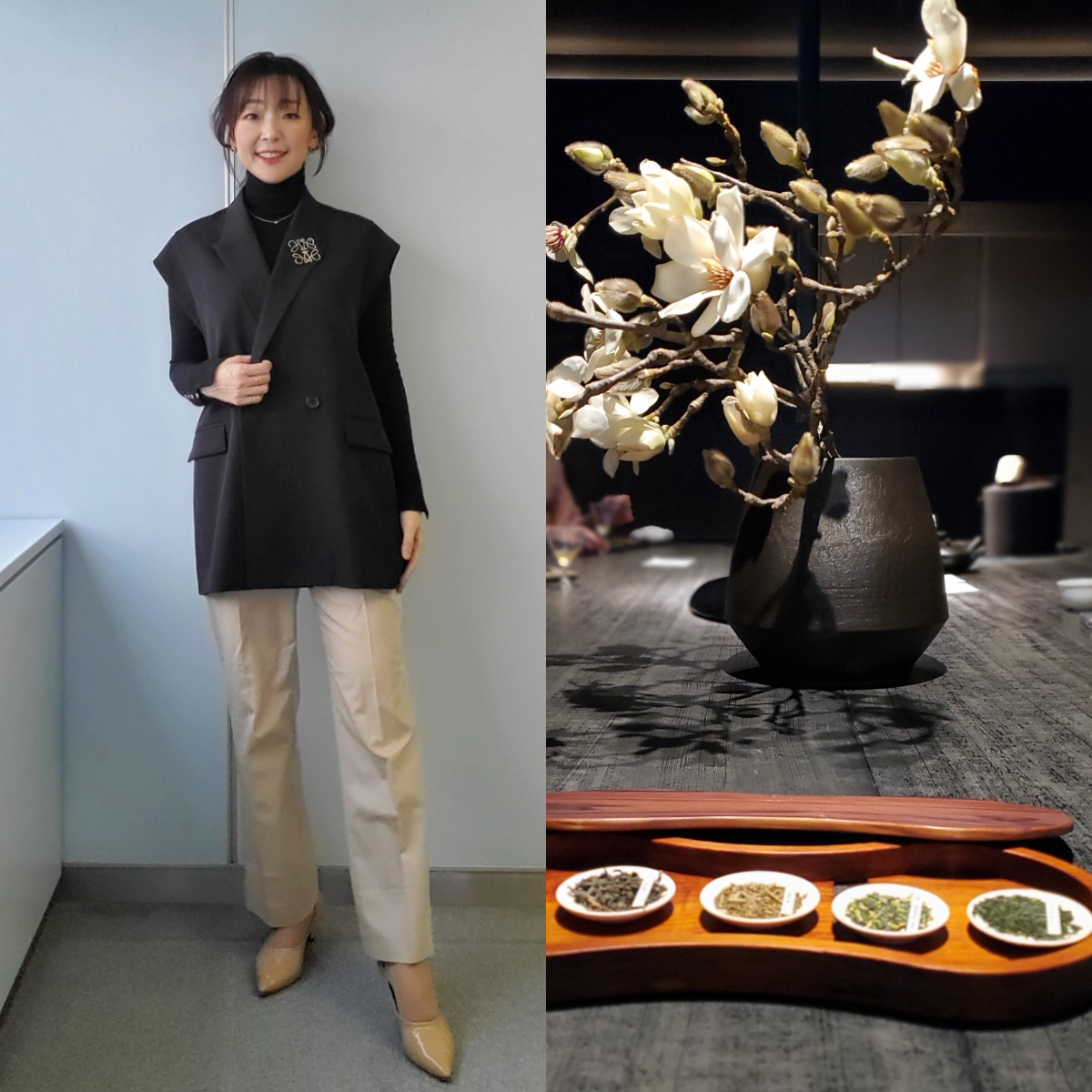 京都での再会は大人の抜け感ジャケットで！蔵中茶房でいただく日本茶＆菓子コース