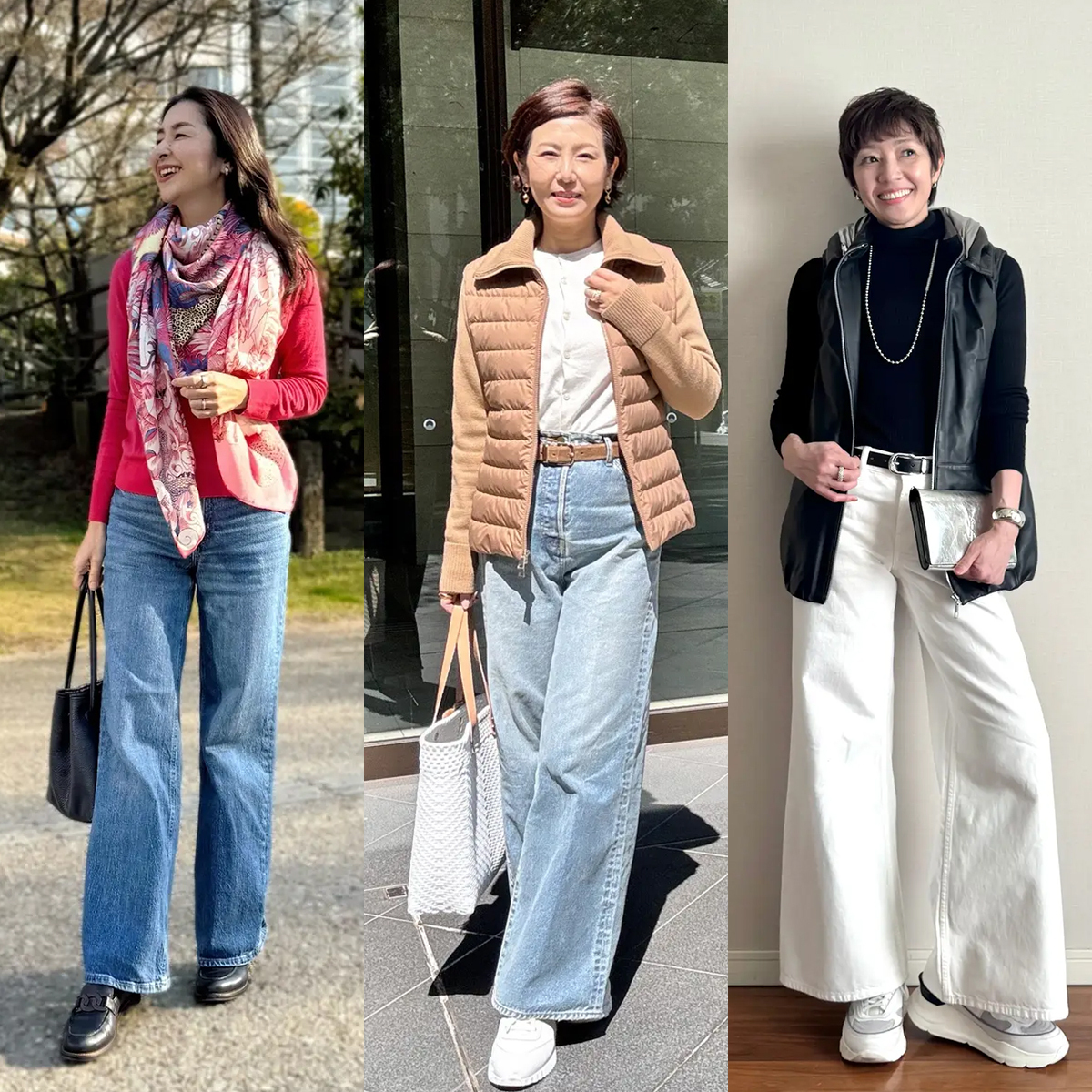 【40代・50代 春のユニクロ・GUコーデ】"神デニム”でスタイルアップ！季節の変わり目をおしゃれに乗り切るアイテムも豊富