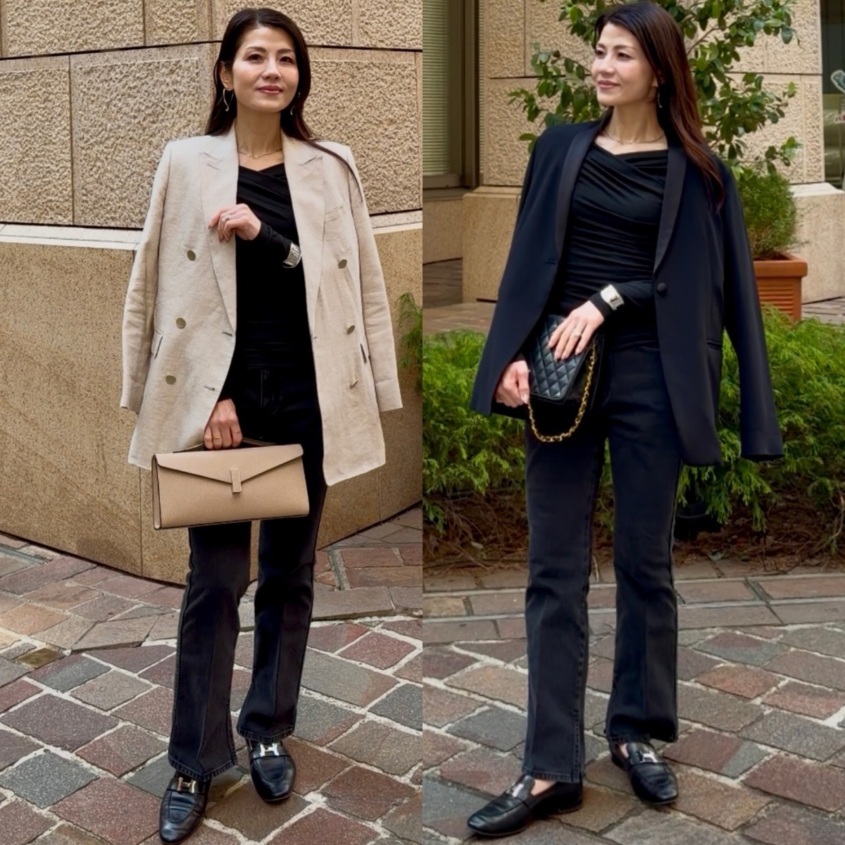 40代の【マニッシュスタイル】更新。ベージュの『優しいマニッシュ』黒の『モードマニッシュ』２スタイル