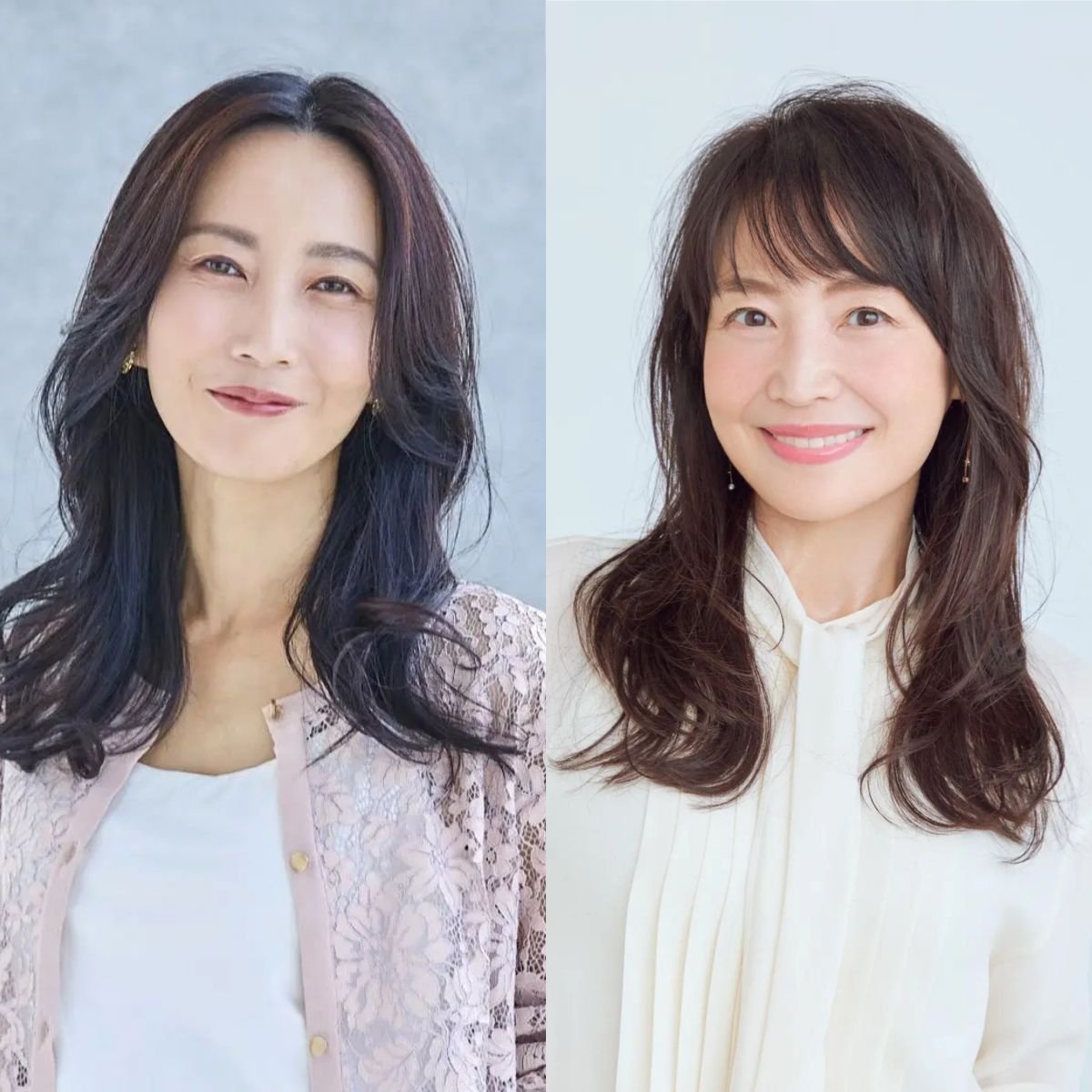 50代のロングヘアは“レイヤー”で小顔に見せる！人気スタイル3選