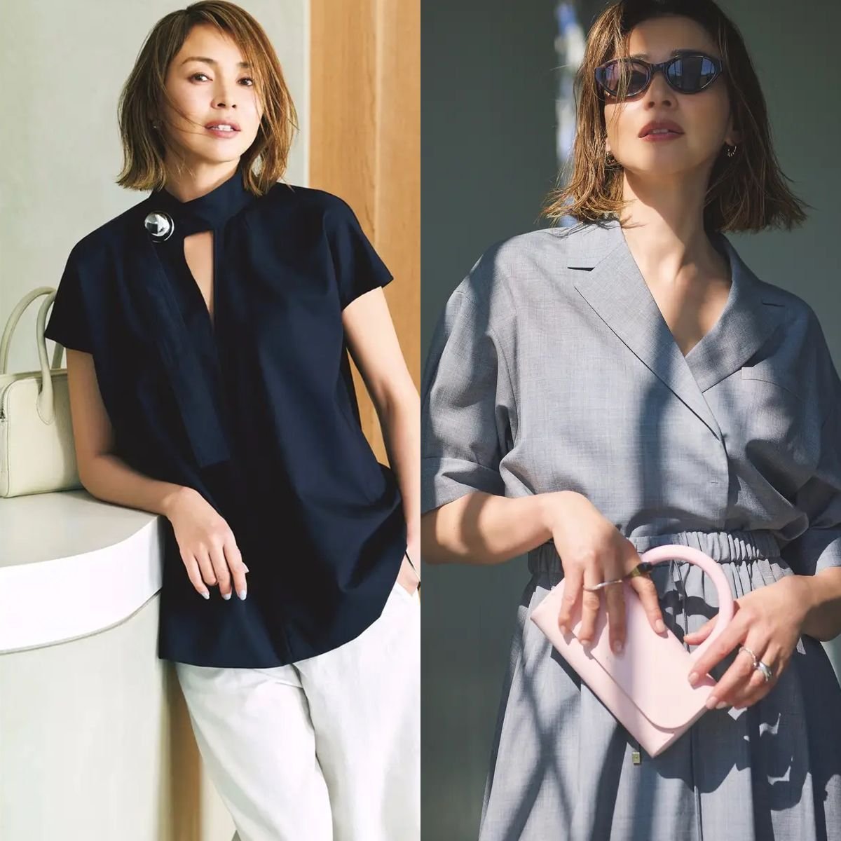 定番の白・グレー・ネイビーで好印象に！初夏の華リュクススタイル【50代の1週間コーデ】
