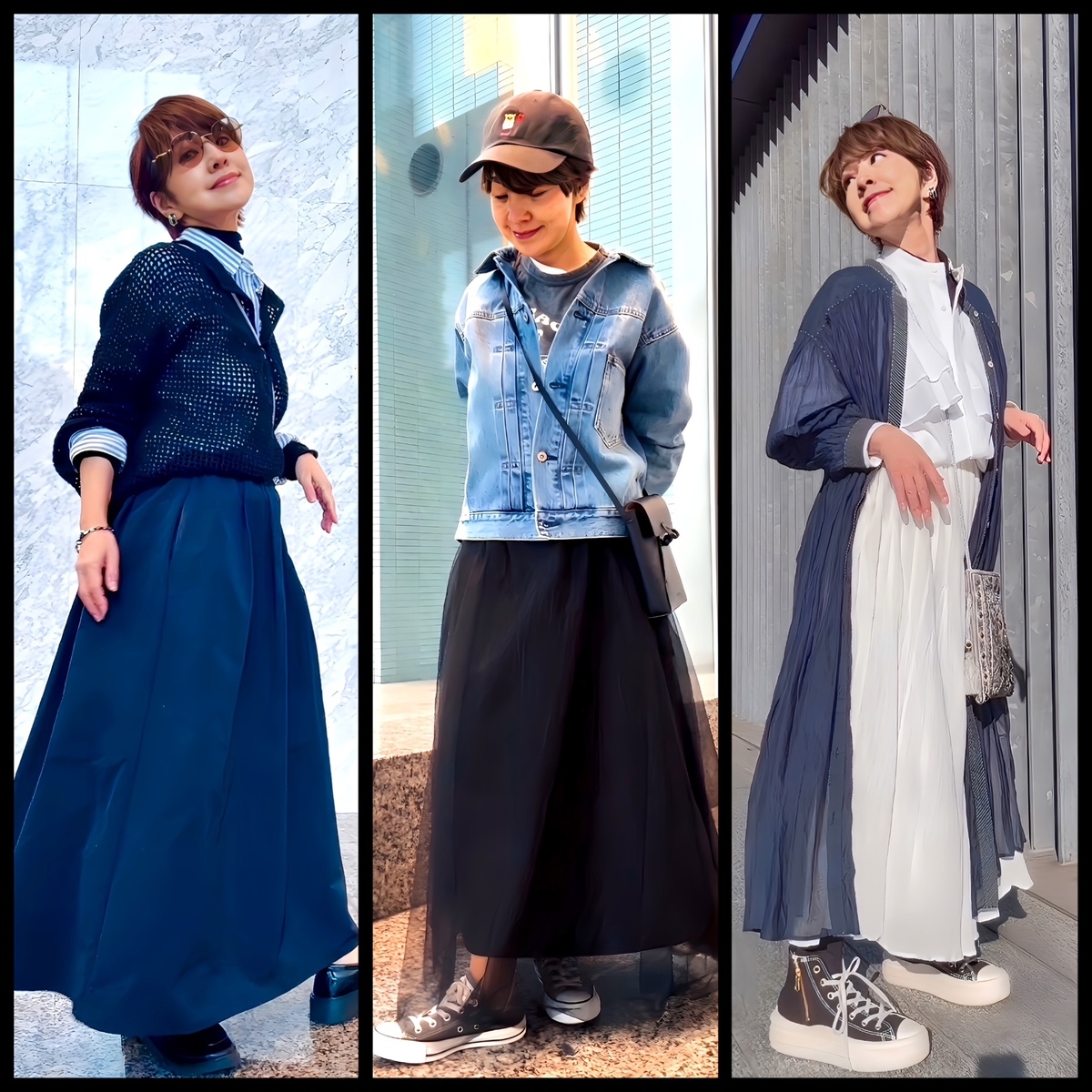 肌寒い春の日におすすめの大人レイヤードスタイル