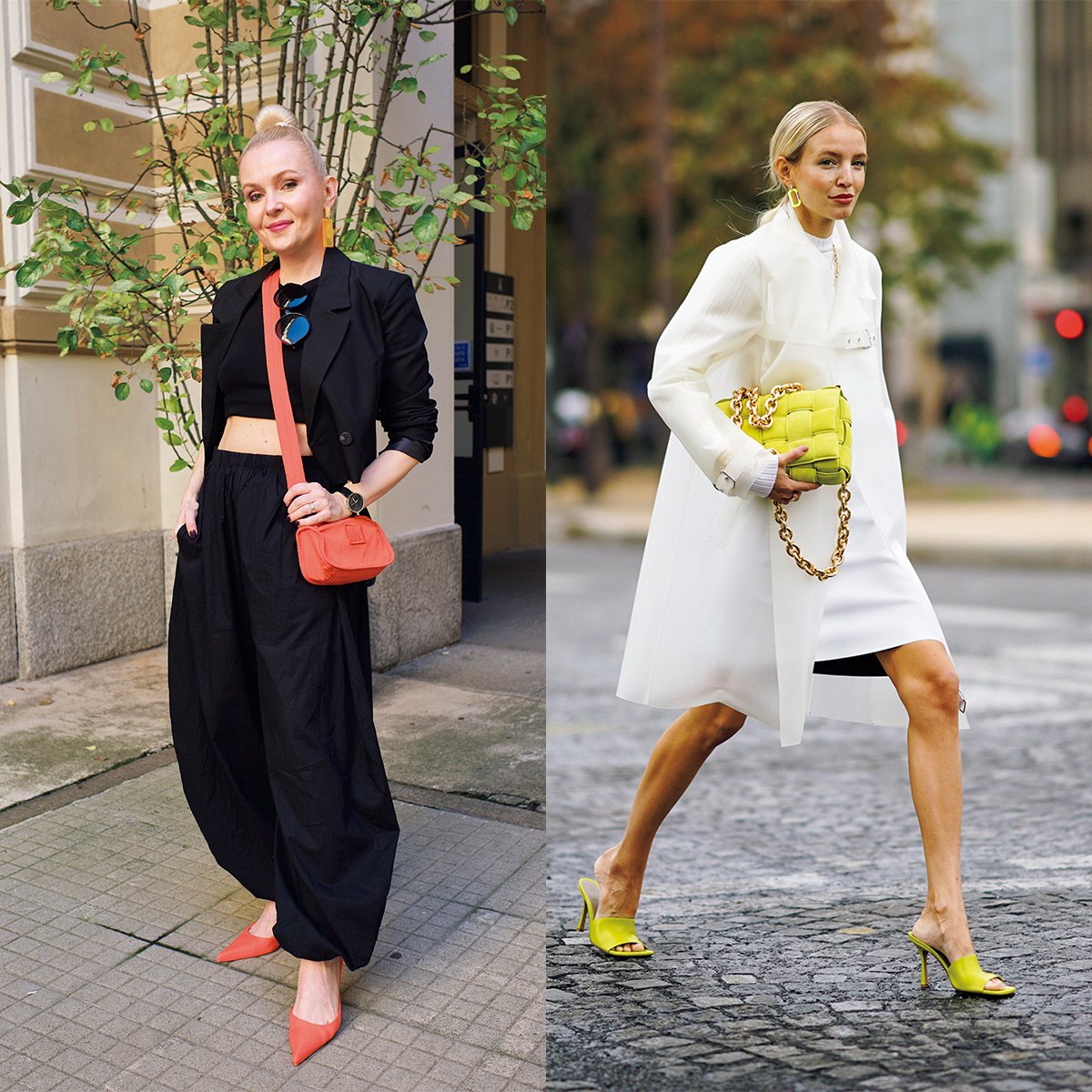 小物で着こなしの鮮度がアップ！ “ウォームカラー”をさし色に【海外ファッションSNAP】