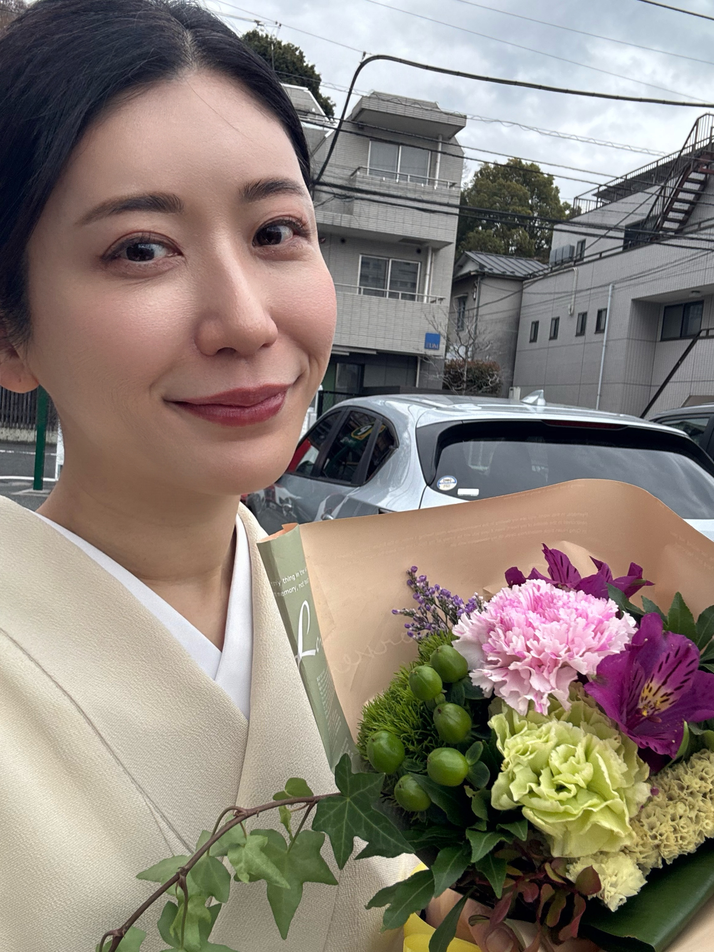 【ハレの日コーデ】桜のお着物とケリーで参加した息子の卒園式