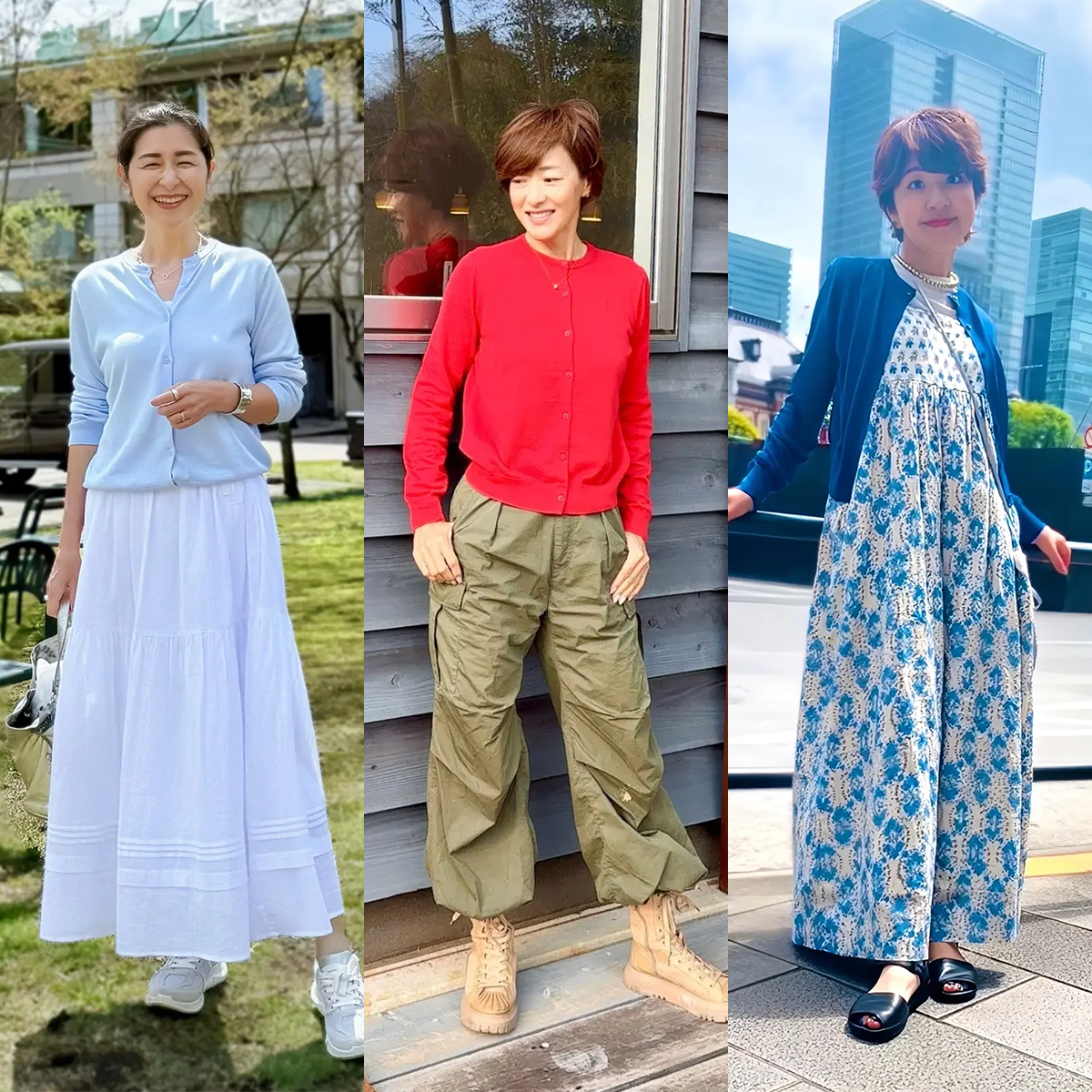 40代・50代愛用のユニクロ・GUカーディガン5選。春空に映える"鮮やかカラー”で気分アップ！
