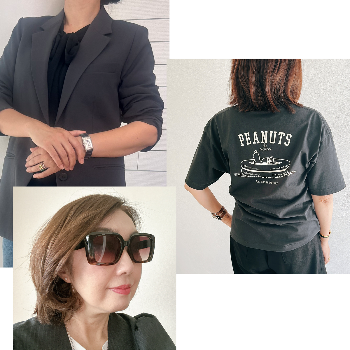 【大人のユニクロ】サングラス、ジャケット、Tシャツ。エクラ編集部員の買ってよかったユニクロアイテム vol.1