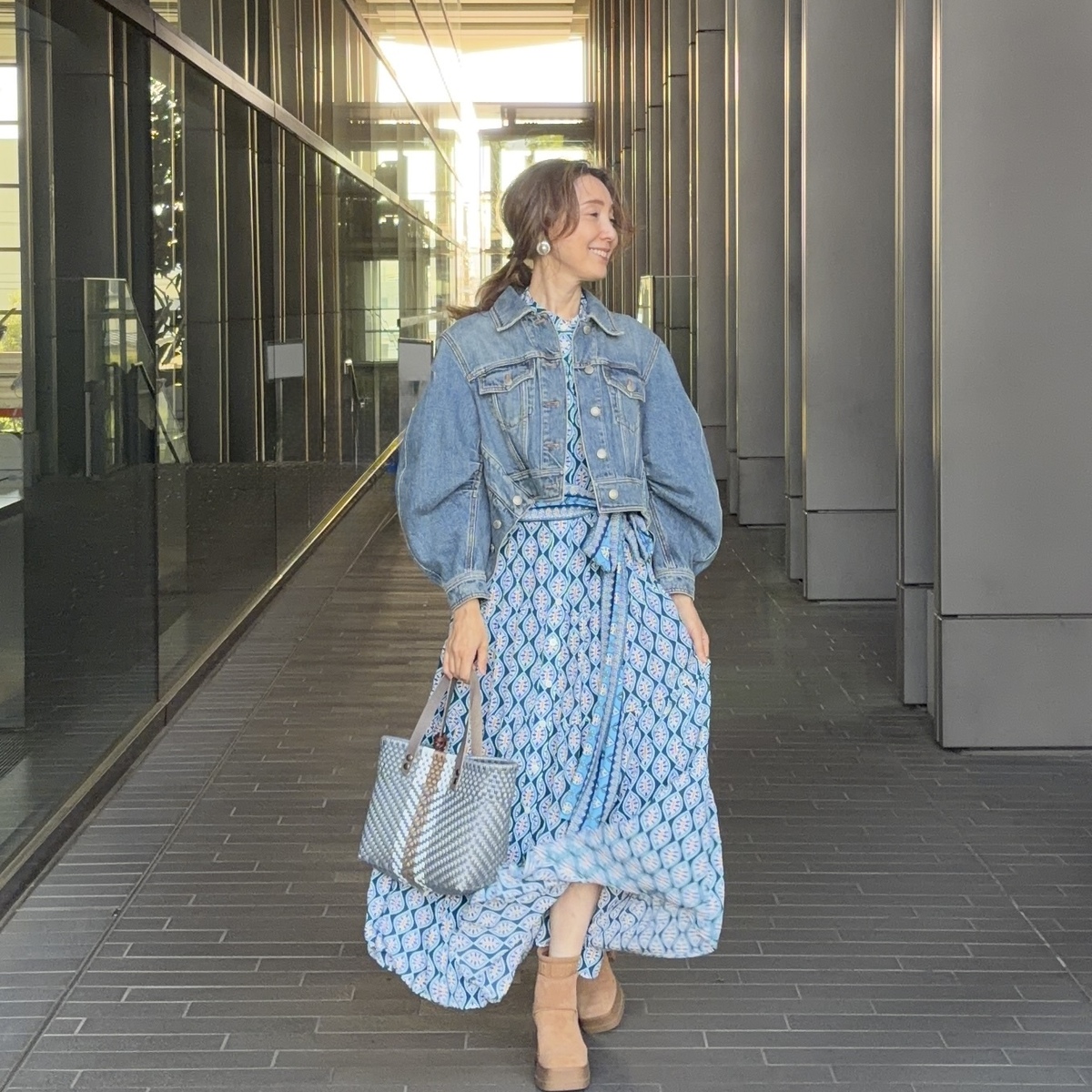 「デニムジャケットxカラーワンピース」大人きれいめスタイルでお出かけ2スタイル ♪ハッピーコーデ　ハッピーライフ♪