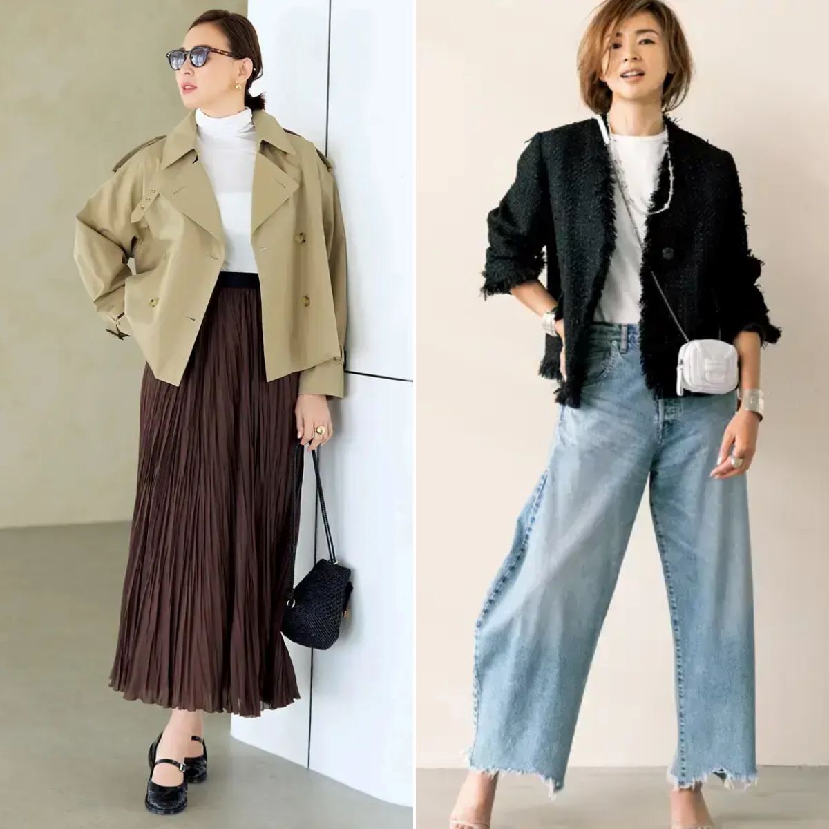 軽やかさもスタイルアップも！50代が着たい「ショート丈アウター」春コーデ7選