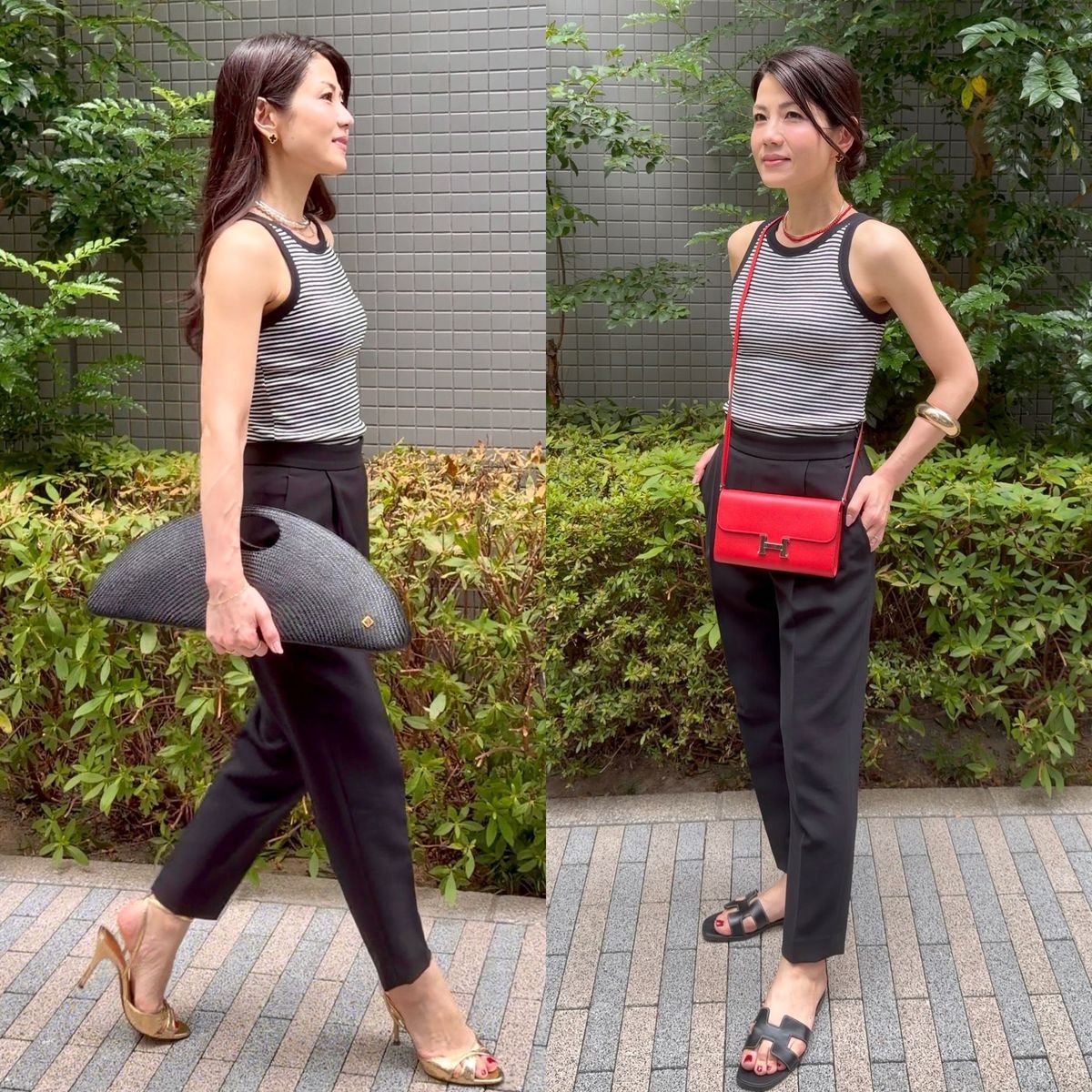 【UNIQLO】40代のブラトップ夏コーデ！手抜きに見せない「小物使い」で魅せる垢抜けお出かけ２スタイル