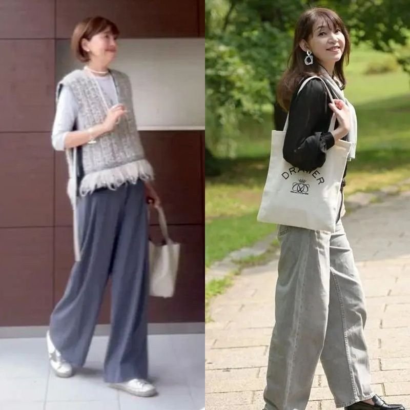 【秋のグレーパンツコーデ8選】この秋みんなはいてる！ワイドパンツやデニムパンツなど50代の着こなしテク