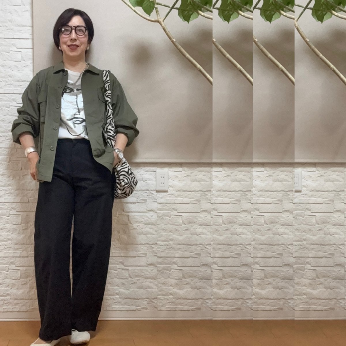 50代 UNIQLOパンツで秋ハンサムコーデ