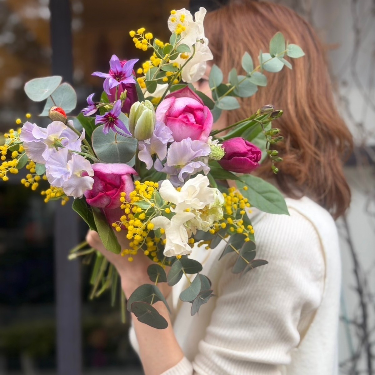 お花選びからのブーケレッスン＆仲良しメンバーと花活♪