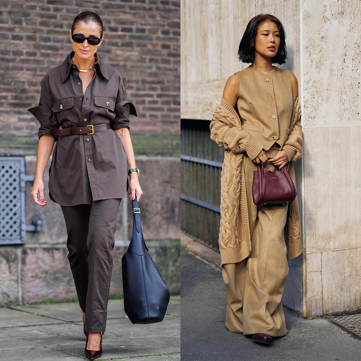 最旬ムードをまとう“まろやかブラウン”。ほどよい抜け感で着映えをねらって【海外ファッションSNAP】