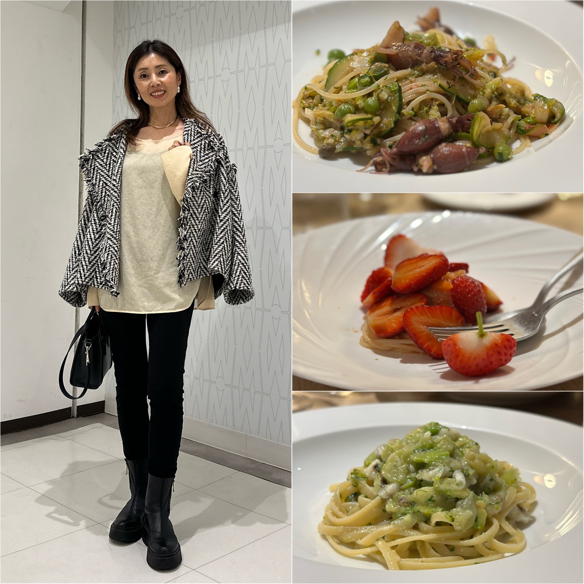 東銀座にあるお気に入りのイタリアン。毎回、素材の組み合わせに感動！旬のパスタが食べたくて、リピートしています。お気に入りのシアーブラウスで伺いました！