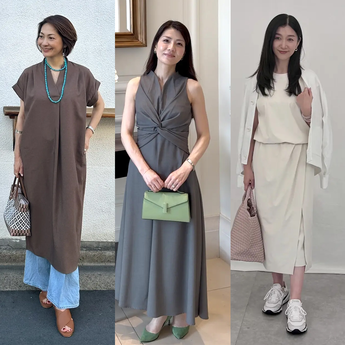 【40代・50代 初夏のワンピースコーデ5選】6月の着こなしの主役にしたい！1枚で快適なワンピース
