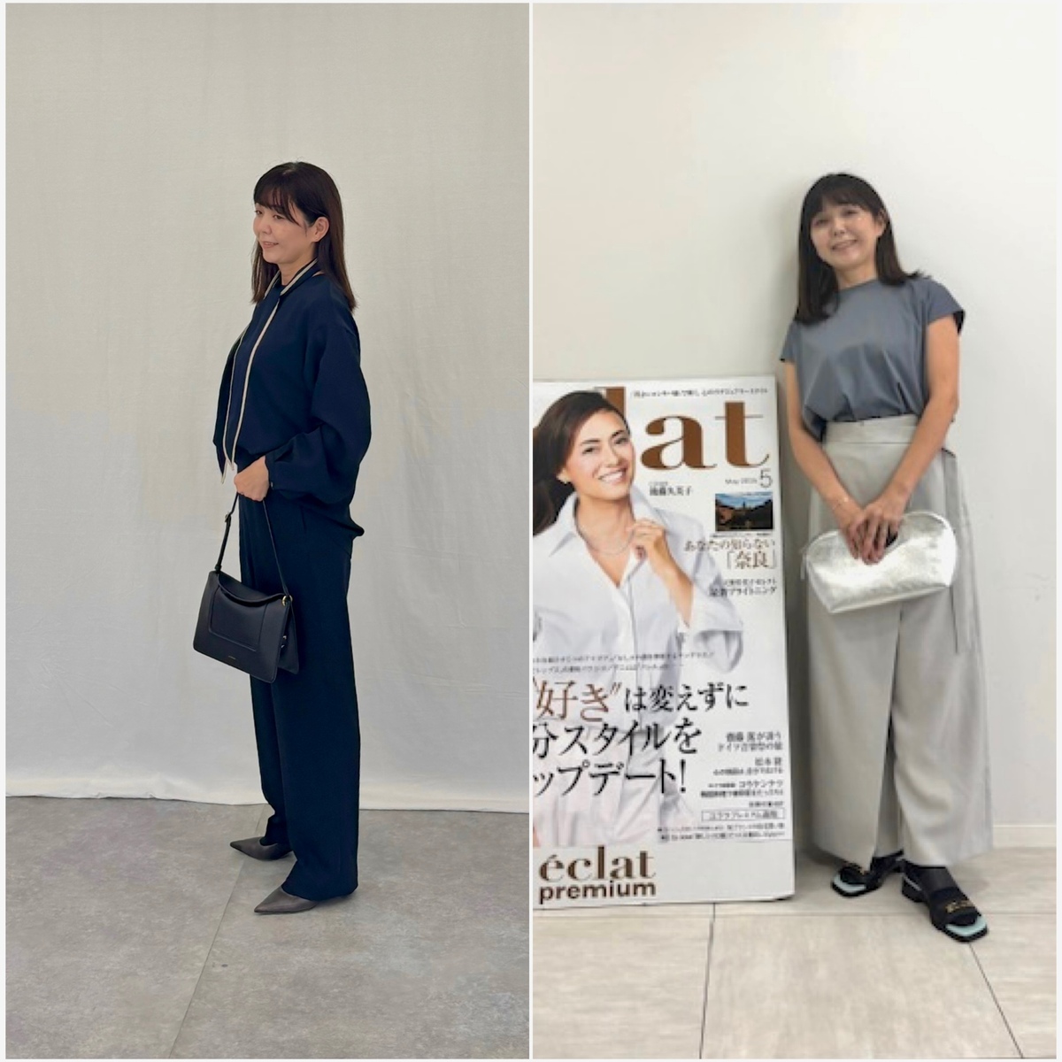 エクラプレミアム通販の試着会へ。E by eclat(とろみ)スカーフつきブラウスは、やっぱり素敵♡