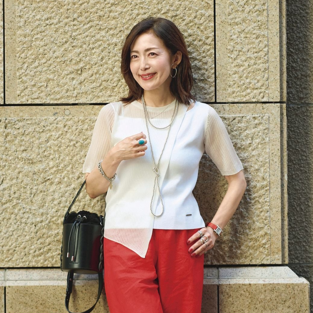 夫とお出かけデート。40代・50代がお手本にしたい「エクラ 華組」の褒められ夏コーデ