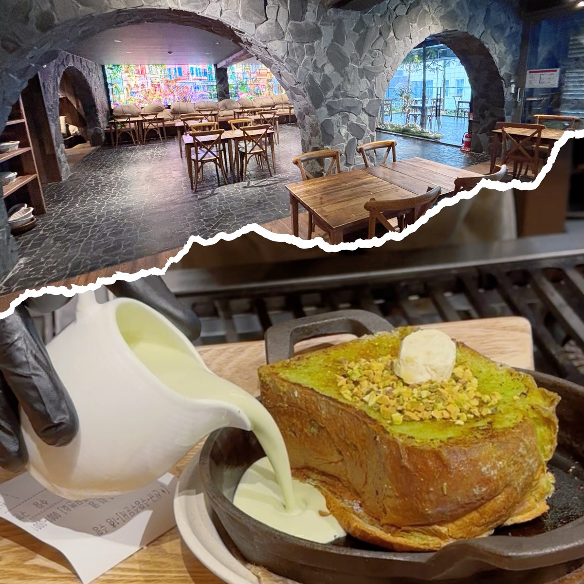 【韓国☆朝活】生食パンの専門店 の ピスタチオ フレンチトースト🍞