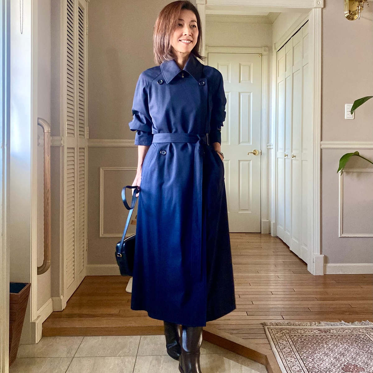 トレンチコート✖️ロングブーツ