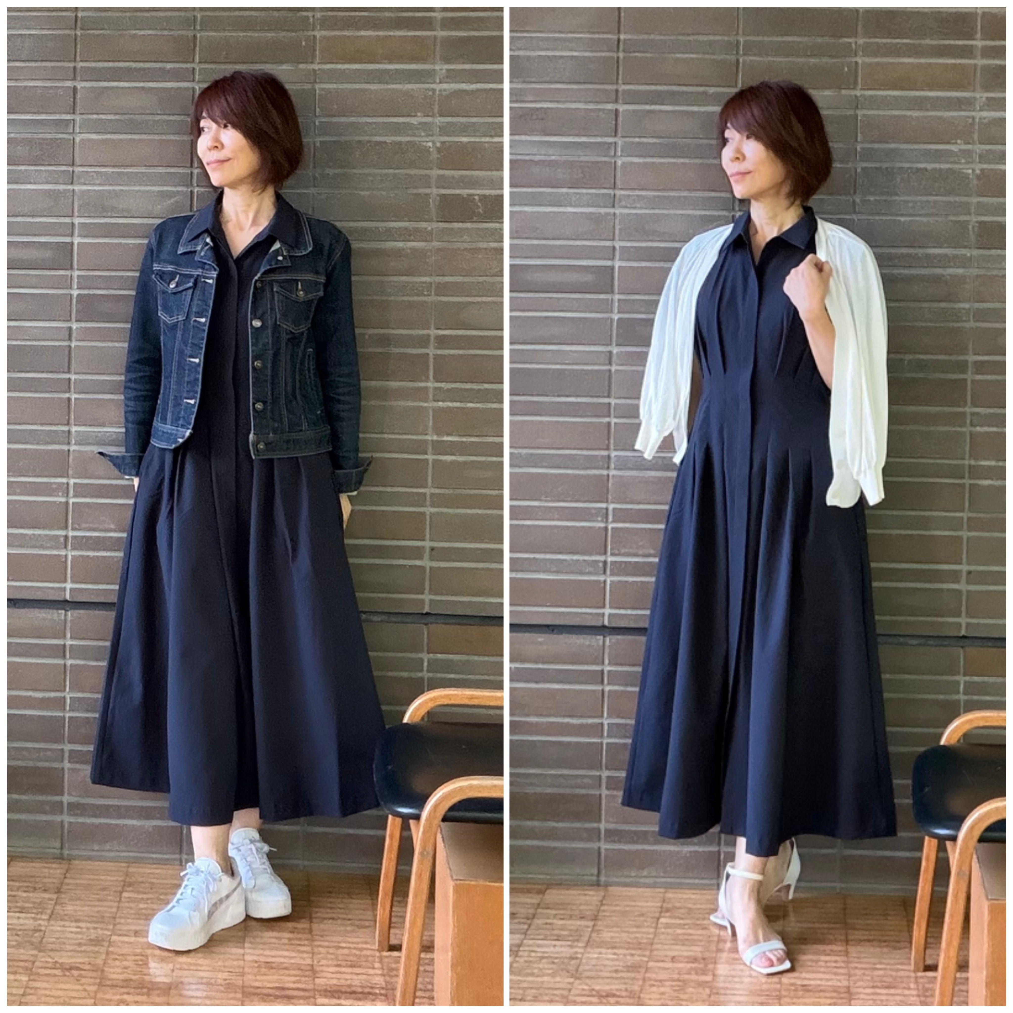 買って良かった♪春夏使えるネイビーワンピ。【UNIQLO】