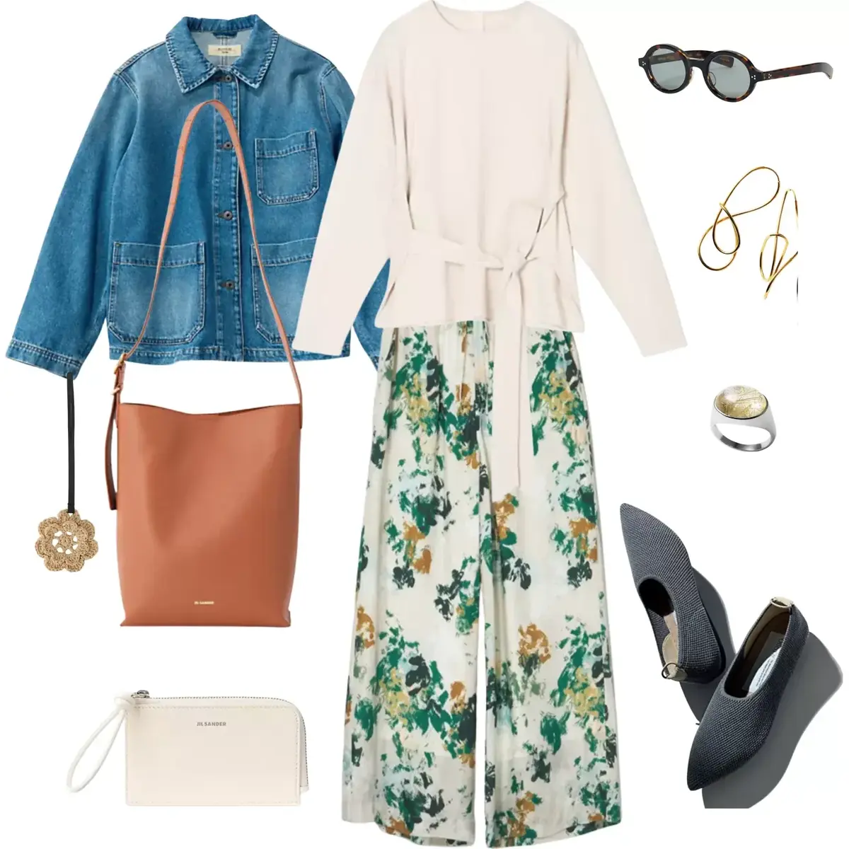 【50代 週末コーデ】デニムをひとさじ、大人のフェミニンカジュアル＃Jマダムのおしゃれ