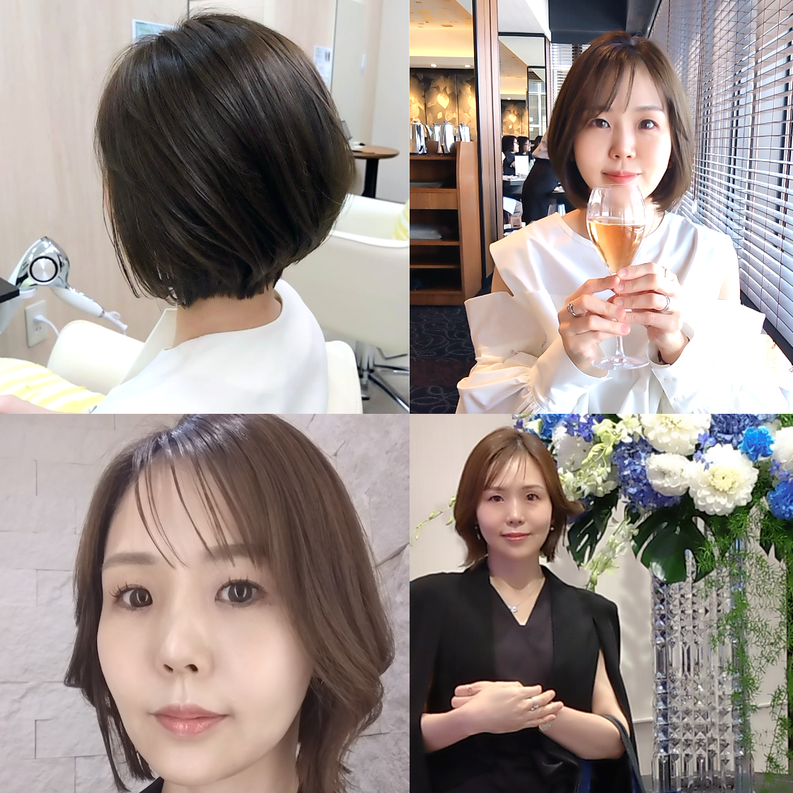 レイヤーショートボブで軽やかに♪パーティアレンジヘアも。