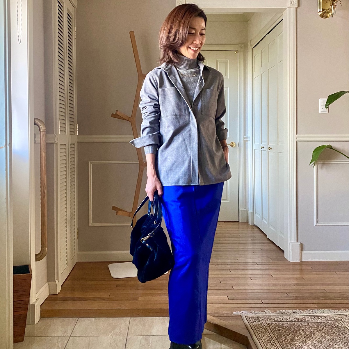 グレー✖️ブルーコーデ