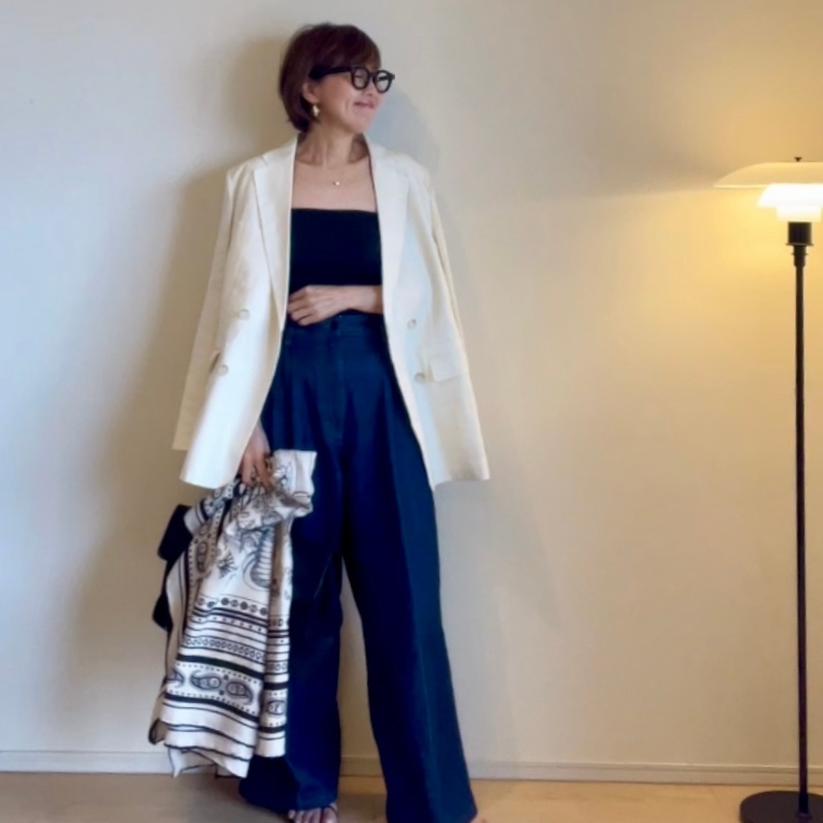 第一印象は0.5秒。UNIQLO Cでつくる“はじめまして”は軽やかに。いつものパンツが華やかに♫